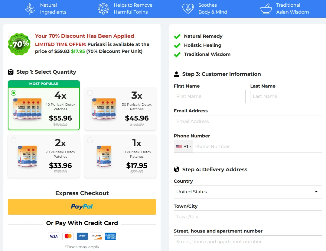 Purisaki Secure Official Checkout Page